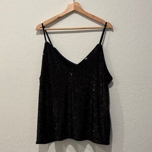 Express Black Sequin Camisole Top New With Tags